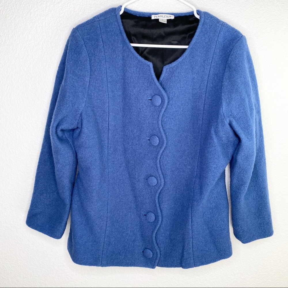 Vintage Pendleton Blue 100% Merino Wool Coat